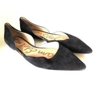 Sam Edelman Women's Rodney Black Suede D'Orsay Pointed Toe Flat 12 Medium Worn
